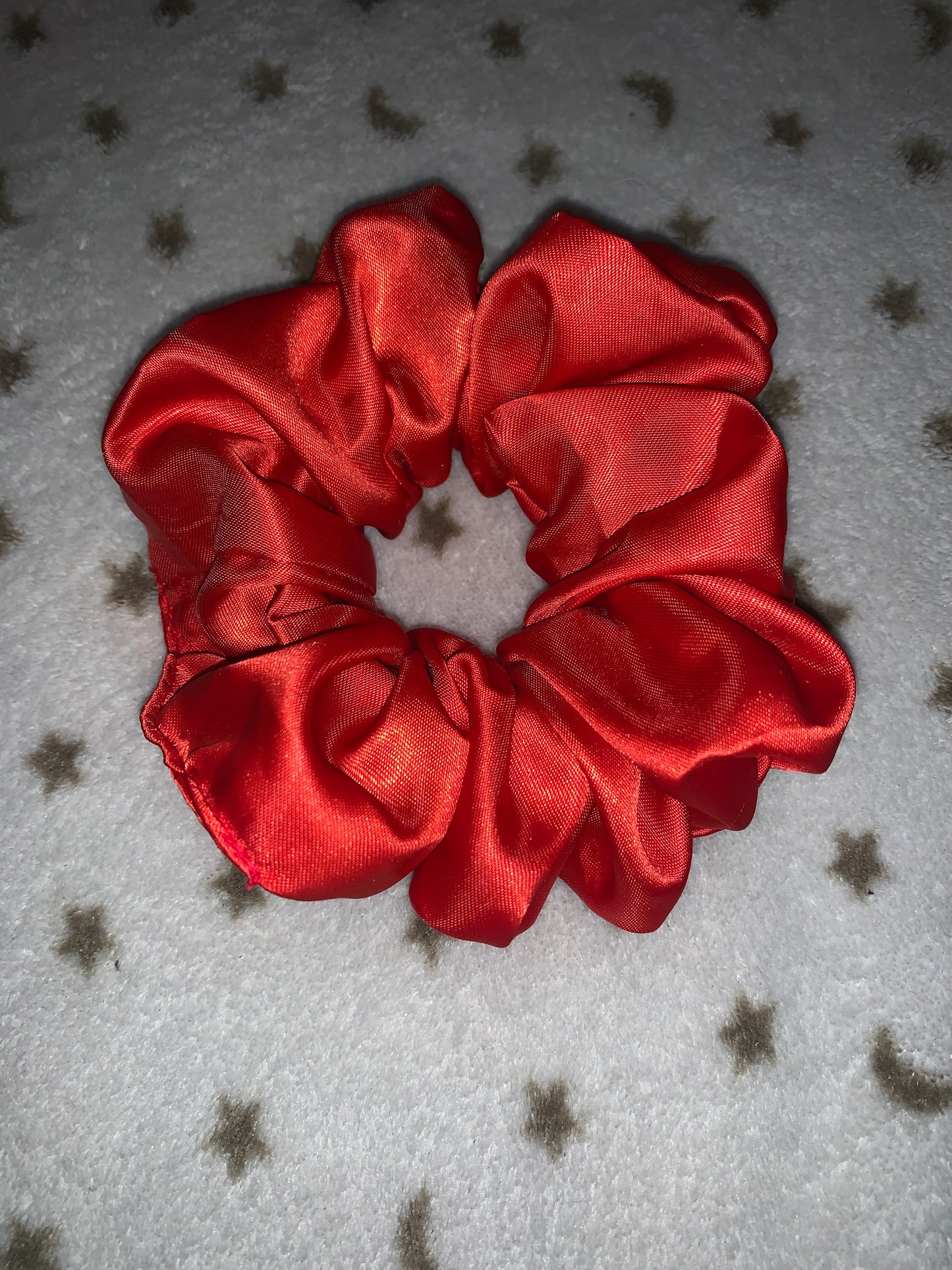 Red satin scrunchie