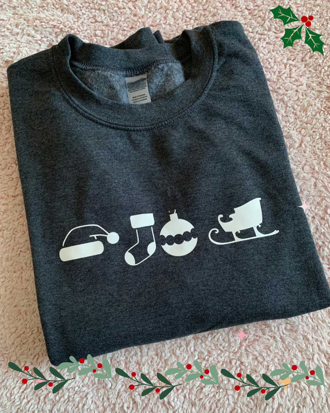 Grey Xmas theme sweater