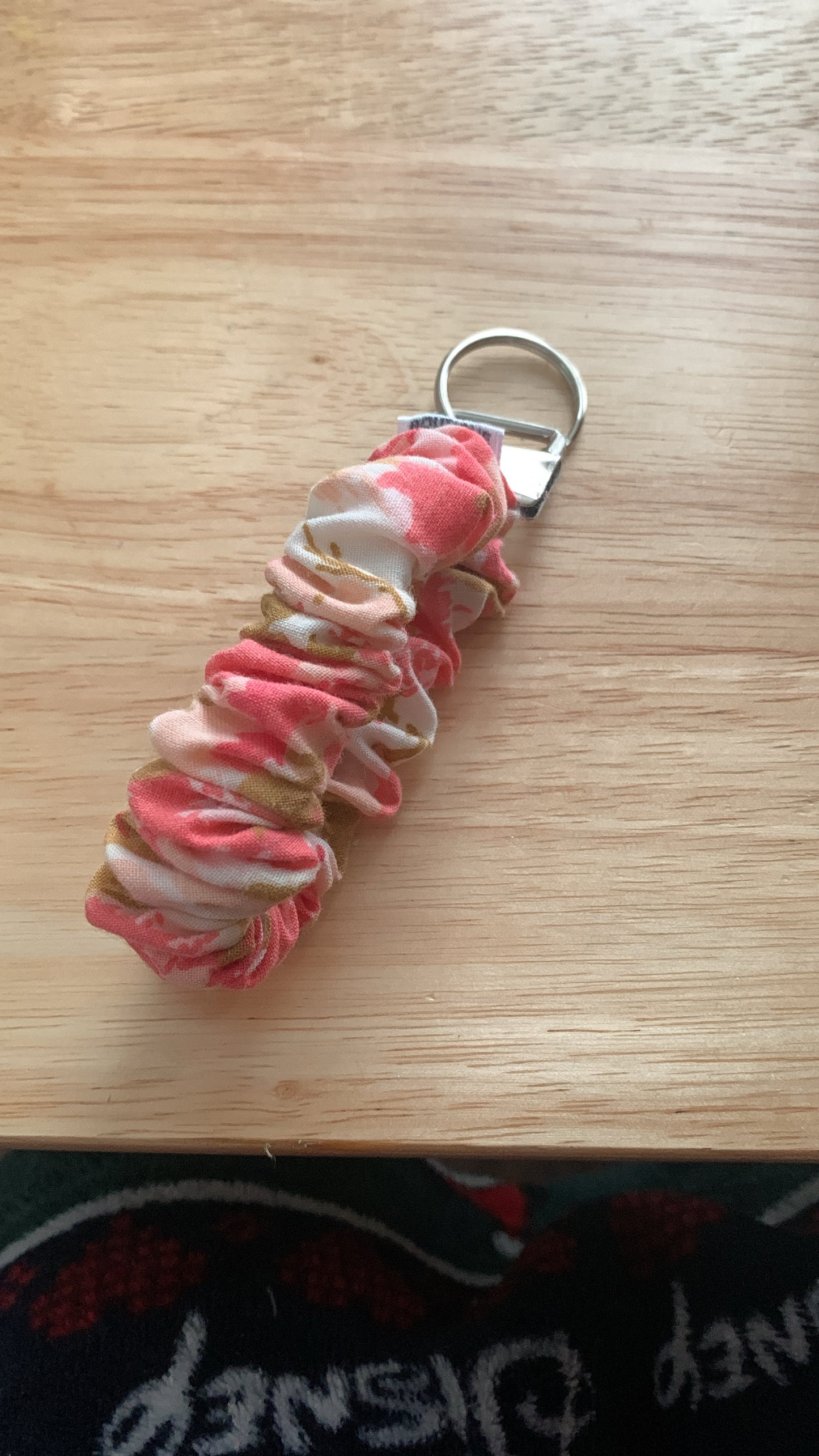 Floral scrunchie keychain