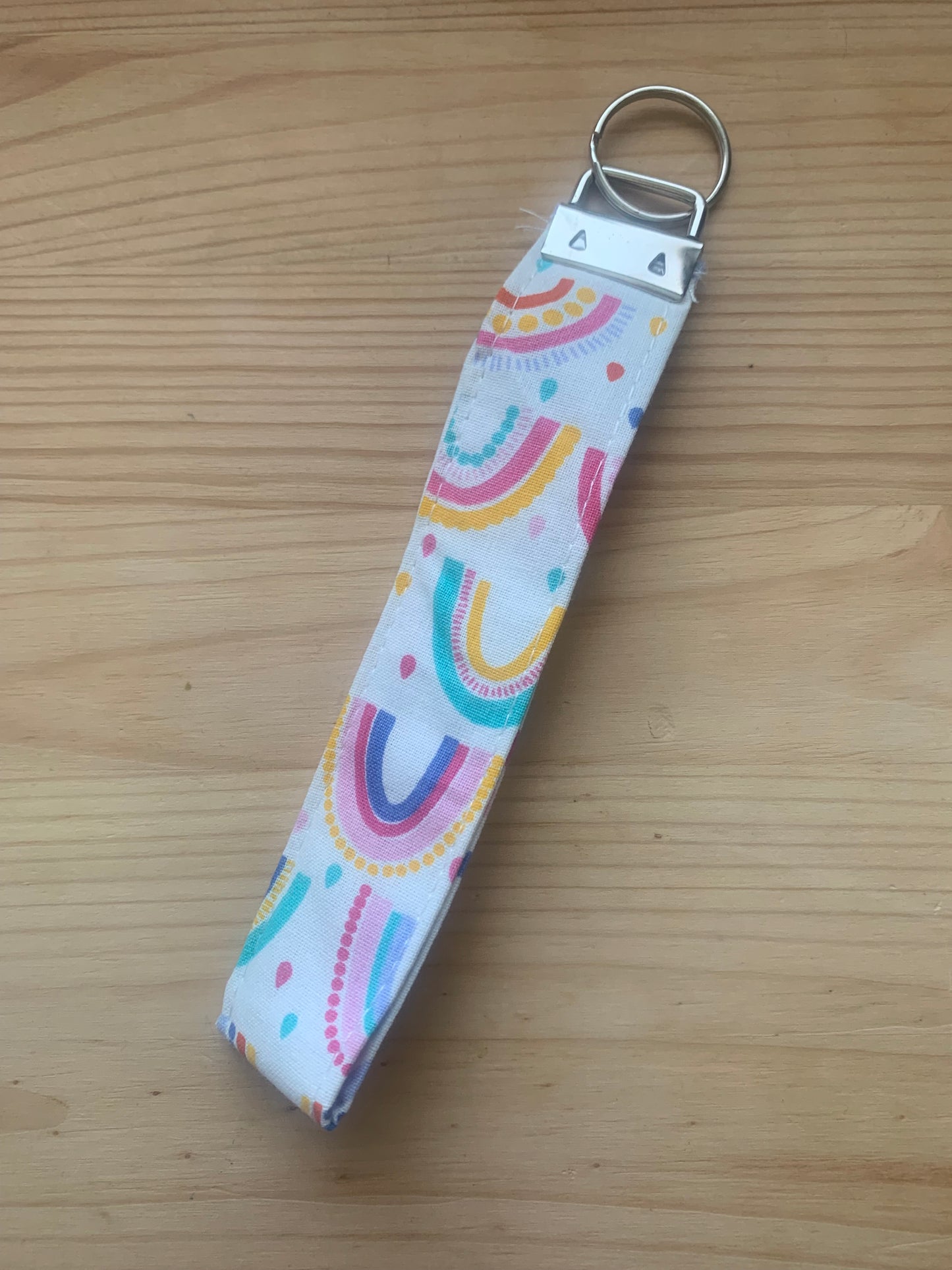 keychain wristlet rainbow print