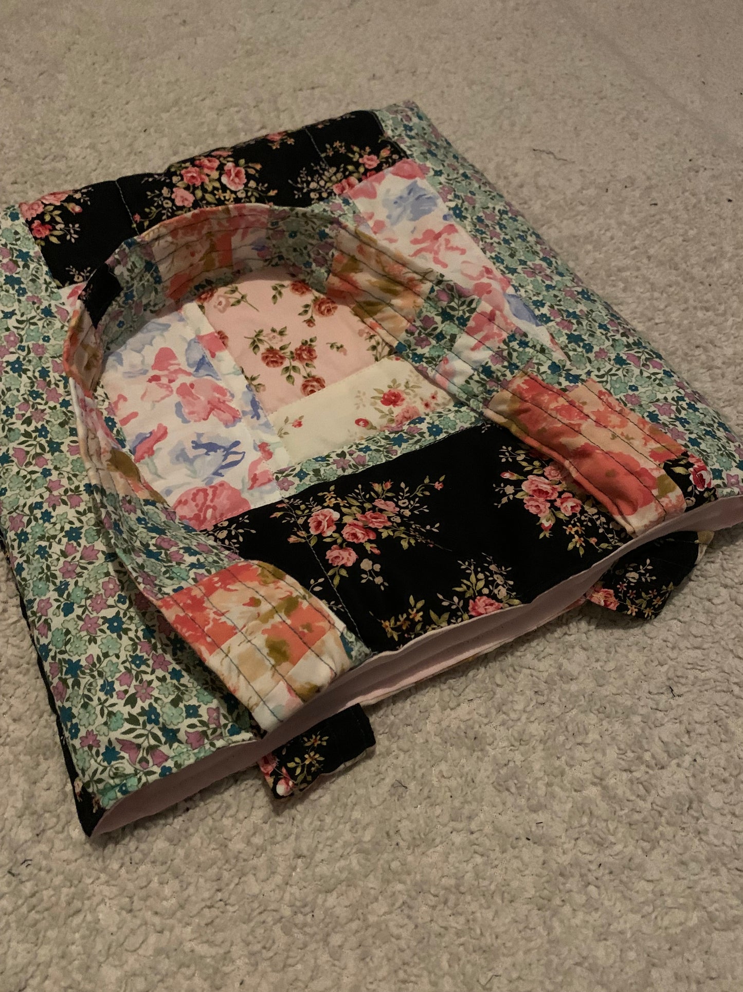 Quilted Patchwork scrap tote bag