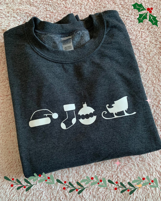 Grey Xmas theme sweater