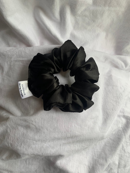 Black satin scrunchie